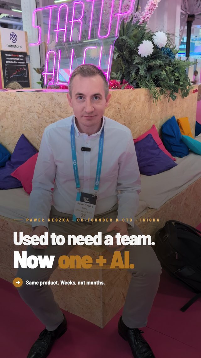 Used to need a team, now one + AI — Inigra Instagram reel
