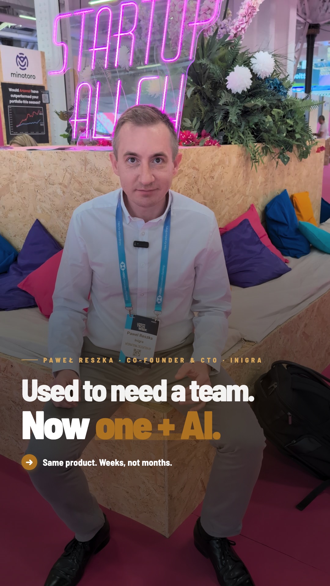 Used to need a team, now one + AI — Inigra Instagram reel