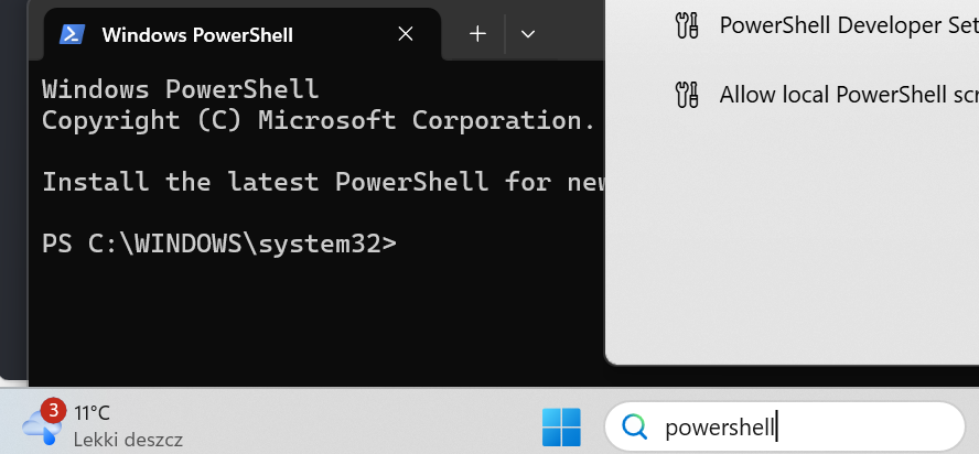 Git installer opening on Windows