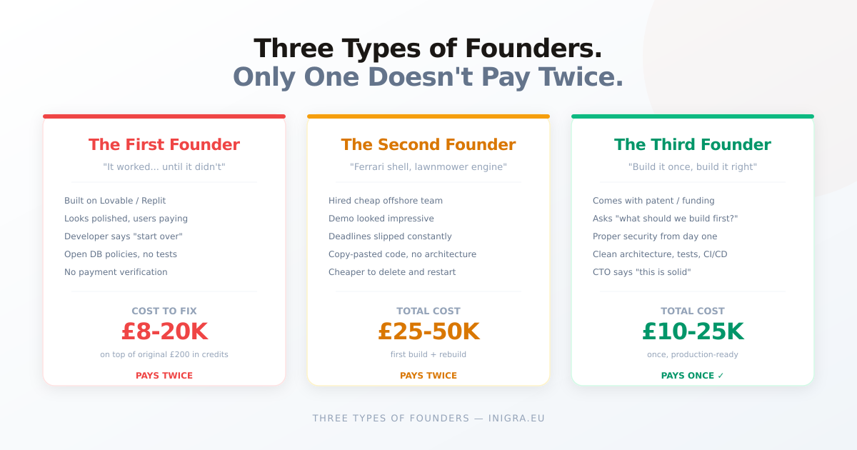 Three Types of Founders Walk Through Our Door. Only One Doesn’t Pay Twice.