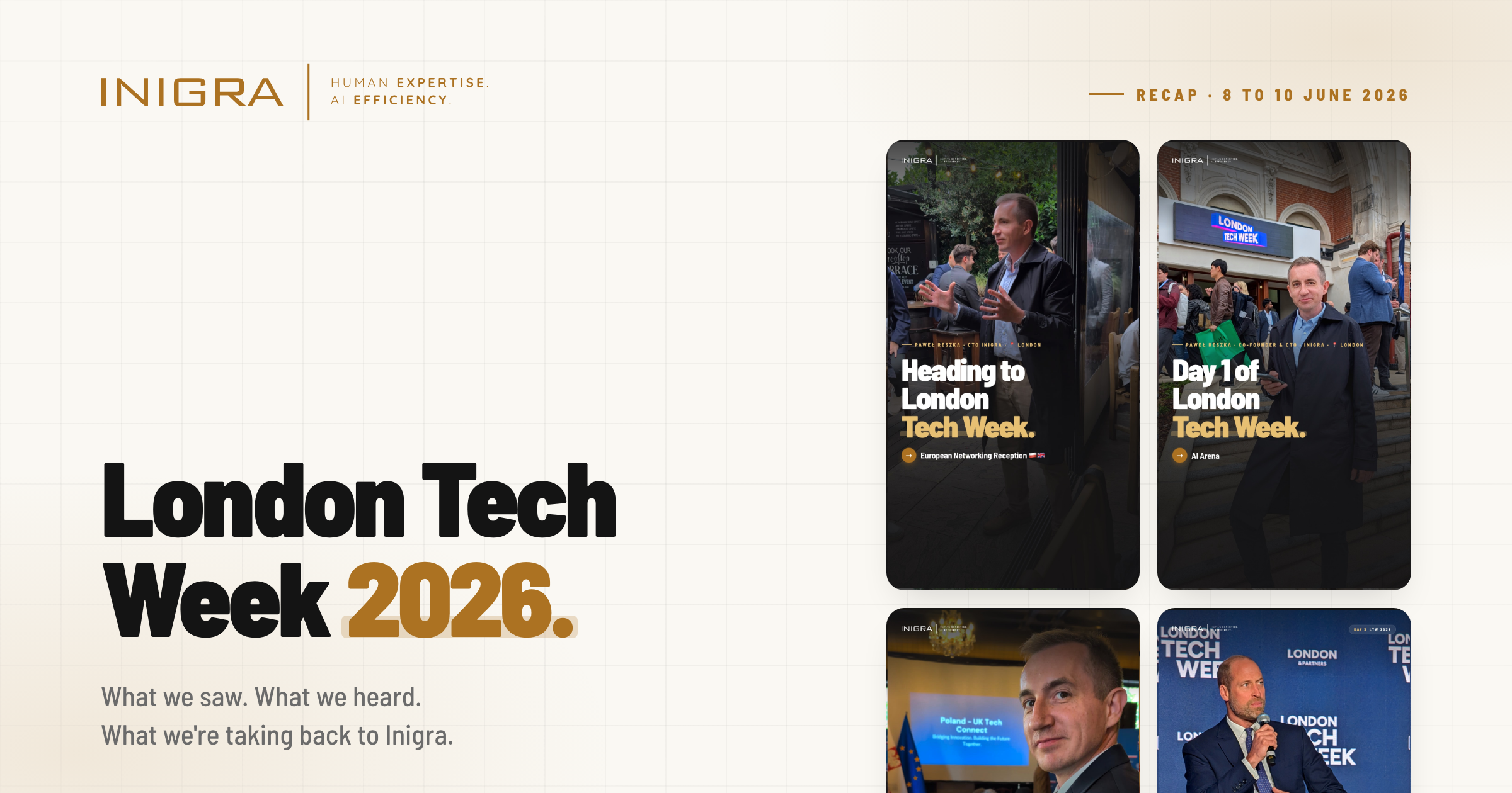 London Tech Week 2026 — Inigra recap from inside the room