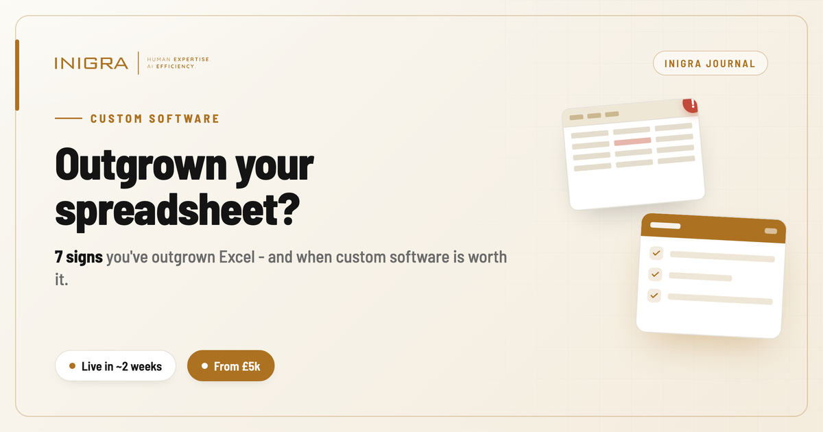 When to replace spreadsheets with custom software - Inigra blog